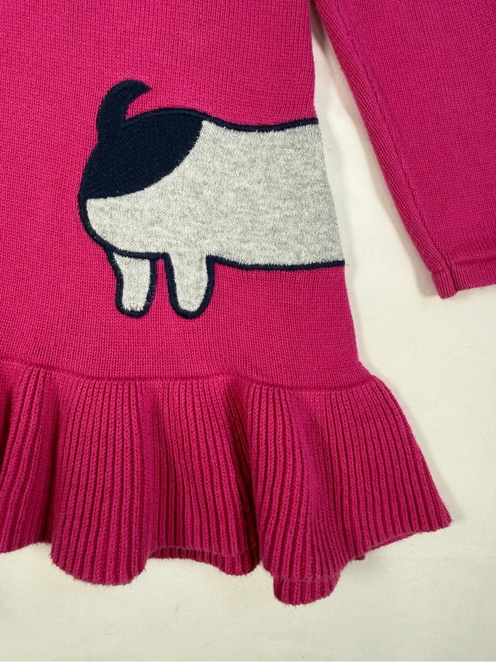 GYMBOREE Toddler Girls' Pink Dachshund Applique Long Sleeve Sweater Dress 18-24M